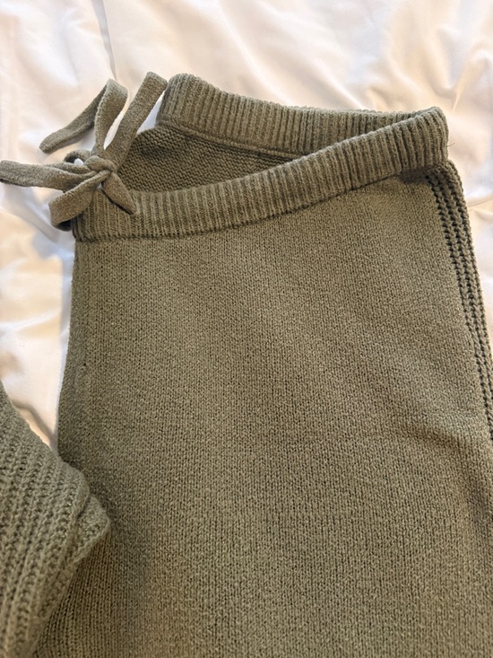 Auden Women’s Olive Green Open-Front Robe Cardigan + Wide-Leg Pant Set Size M/L - Picture 7 of 11